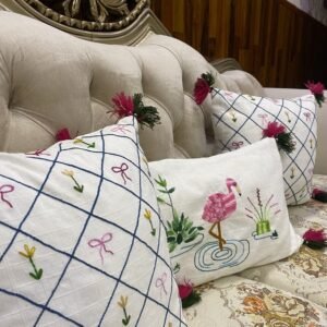 Flamingo Cushion Set White